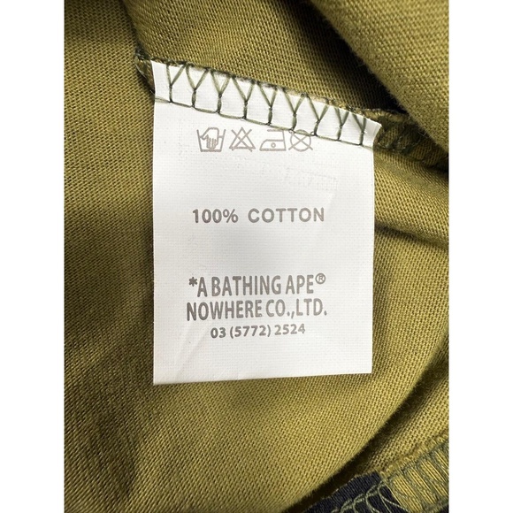 A Bathing Ape T-shirt Mens M Half Black Camo Split Shark Streetwear Hype - Picture 7 of 14